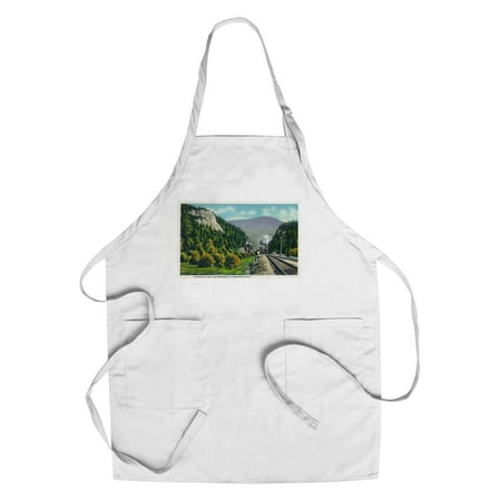 White Mountains, NH - View of Elephant's Head and Crawford Notch Entrance (Cotton/Polyester Chef's (Best Mountain Views In Nh)