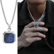 thumbnail image 1 of Vnox-collares cuadrados geométricos para hombres, colgante cuadrado esmaltado con cuerda, cadena de caja Figaro cubana, Collar fresco Vintage informal, 1 of 4