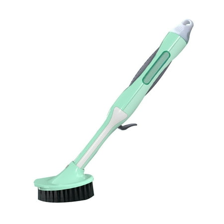 

Christmas Clearance! SuoKom Soap Dispensing Dish Brush Automatic Liquid Filling Kitchen Long Handle Brush