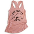 thumbnail image 1 of Keepin' It Reel Tank Top, Ladies Racerback Tank Top, Fishing Tank, Fish Pun Tank, Fisherman Tank, Desert Pink, Small, 1 of 3