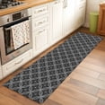 thumbnail image 2 of 2'x6' Rug Runners for Hallways Kitchen, Black Geometric Non Slip Entryway Beside Floor Carpet Runner, White Modern Abstract Art Aesthetics Washable Laundry Room Bedroom Throw Rugs Mat for Family Pet, 2 of 8
