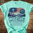thumbnail image 6 of Where the Spirit of the Lord Is Shirt, American Flag Cross 250th Tee, Comfort Colors® Christian USA T-Shirt, 6 of 7