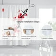 thumbnail image 6 of Pink Cherry Blossom Shower Curtain, Japanese Sakura Floral Shower Curtain Set, Ink Painting Cherry Flower Shower Curtains for Bathroom, Waterproof Fabric with 12 Hooks, 72 x 72 Inches, 6 of 6