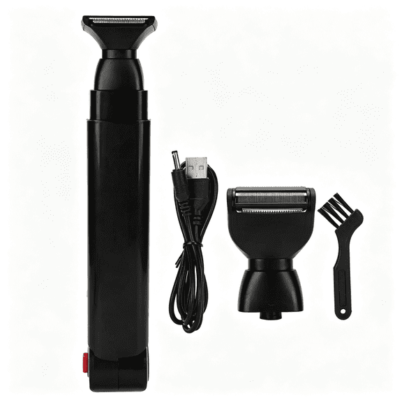 EXLEAF 2-In-1 Electric Back Shaver for Men, Rechargeable Body Groomer with Foldable Handle, Waterproof Wet/Dry Painless Hair Trimmer for Back, Chest & Bikini Area