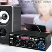 Sunbuck Bluetooth 5.0 Power Amplifier, Stereo Radio Amp, Music Player, 2 Mic in 1 for Car / Home Use, Black