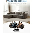 thumbnail image 2 of 108” Modular Sectional Sofa,Cloud Sectional Couch with Deep Seat,Modern Modular L-Shape Sofa Couch,Upholstered Couches for Living Room Bedroom,No Assembly,Left Facing Chaise, 2 of 7