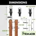 thumbnail image 5 of Homacer Brushed NickelSingle Track Bypass Sliding Barn Door Hardware Kit, for Two/Double Doors, 7ft Long Flat Track, Spoke Wheel Design Roller, Heavy Duty, for Interior Use, 5 of 5