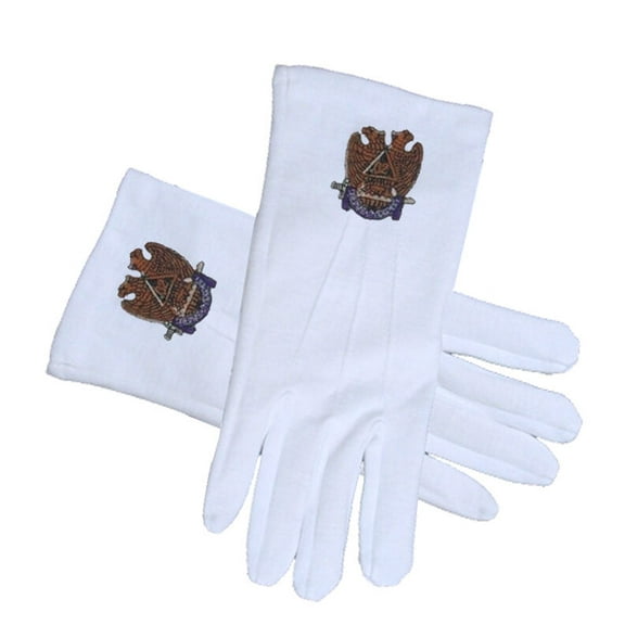 Masonic Scottish Rite 32nd Degree Cotton White Gloves Freemasons Masonic Regalia