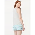 Joyspun Women's Print Tank Top and Shorts Pajama Set, 2Piece, Sizes S to 3X