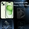 thumbnail image 2 of JETech Camera Lens Protector for iPhone 15 6.1-Inch and iPhone 15 Plus 6.7-Inch, 9H Tempered Glass Metal Individual Ring Cover, HD Clear, 2-Pack (Green), 2 of 7