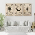thumbnail image 4 of Set of 3 Boho Wall Art Prints Celestial Decor Sun Moon Prints Posters Boho Room Decor for Bedroom Wall Art Modern Mid Century Wall Prints Moon Bedroom Decor Minimalist Artwork Beige 12"x16", 4 of 6