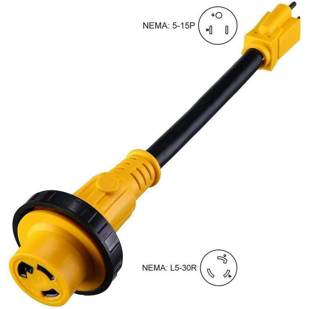 RV Power Cord Adapter 15 Amp Male 515P to 30 Amp Twist Lock Female L5