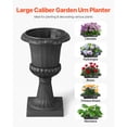 thumbnail image 2 of KFFKFF Set of 2 Black Plastic Urn Planters, 9.8 x 16.5 Inches, Classic Flower Pots for Indoor & Outdoor Use, Ideal for Weddings, Events, Home, Garden, Balcony, Patio, and Porch Decoration, 2 of 9