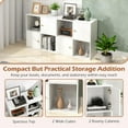 thumbnail image 5 of Cube Bookcase with Doors, Freestanding Storage Organizer with Open Compartments and Cabinets, 5 of 9
