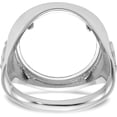 thumbnail image 5 of Solid Wideband Distinguished Coin Jewelry 14k White Gold Men's Polished Textured and Diamond-cut with Masonic Sides 16.5mm Coin Bezel Ring, 5 of 8