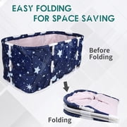 47in Large Portable Folding Bathtub, Hot & Cold Soaking Bath tub, Starry Blue(SolarSoda)