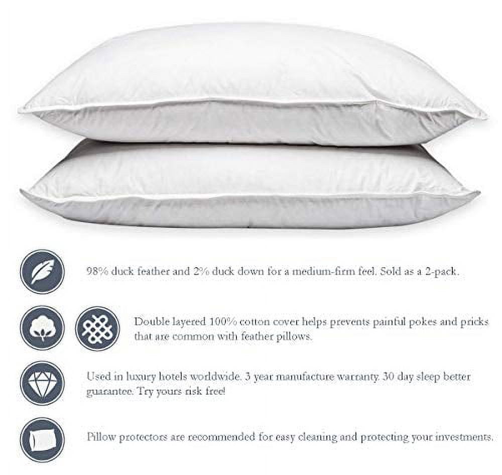 Pillowtex Hotel Feather And Down Standard Size Pillow Set, 60 OFF