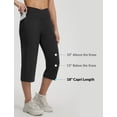 thumbnail image 3 of BALEAF Womens Capri Pants with Pockets High Waisted Yoga Capri Leggings 18” Cropped Pants Workout Straight Leg Casual Summer Black M, 3 of 6