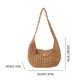 thumbnail image 2 of Bolso de bolso de gran capacidad para mujeres Bolso de mano con panel de tejido con estilo (marrón), 2 of 9