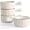 white-leaf, variant on 20 Oz Embossed Ceramic Soup Crocks with Handles, Oven Microwave Dishwasher Safe, Set of 4