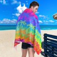 thumbnail image 4 of GZHJMY Microfiber Beach Towel,Rainbow Palm Trees Super Absorbent Sport Towel with Pouch,Quick Dry Pool Towels Pool Blanket for Swimming,Picnic,Yoga Gym 31×71in Bath Towels, 4 of 7