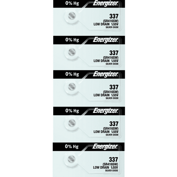 Energizer 337 SR416SW Silver Oxide Watch Battery (5 Count)