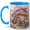 Blue, variant on Mushroom Cottage Coffee Mug, Fairy Garden Mug for Women, Watercolor Fantasy House with Flowers and Butterflies, Cozy Gift, Ceramic 11 Oz Cup