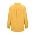thumbnail image 5 of CZHJS Women's Comfy Elegant Tunic Solid Color Tops Casual Loose Vintage Clothing Trendy Work Long Sleeve Shirts Fashion Button Down Collared Dressy Blouse Yellow S, 5 of 5