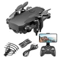 thumbnail image 1 of Juguetes De Vuelo Helicópteros Radiocontrol Cuadricóptero plegable con control remoto de 4 canales RC Drone (estándar negro) Likrtyny libre de BPA, 1 of 8