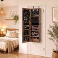 thumbnail image 5 of Costway Mirrored Jewelry Cabinet Jewelry Organizer w/2 LED Lights Rustic Brown, 5 of 11