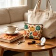 thumbnail image 4 of OCCOA Fall Zipper Makeup Bag with Pumpkin Maple Print Large Capacity Portable Toiletry Pouch for Travel Office Daily Storage, D, 4 of 6