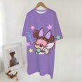 thumbnail image 1 of 2022 Disney Minnie Mickey Mouse Print Short-sleeve Dress Fashion Loose Plus Size Mid-length Kawaii Summer Thin T-shirt DressXL Gao Jinjia LED, 1 of 2