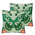 thumbnail image 2 of Awypu   Preppy Throw Pillows Covers Decorative Cute Preppy Aesthetic Pillow Covers Pink Smile Face Butterfly Flower Pillow Case for Bedroom Home,  2 pcs(Butterfly Flower) White, 2 of 6