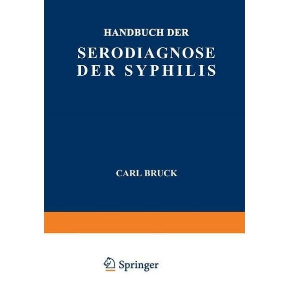 Handbuch Der Serodiagnose Der Syphilis, (Paperback)