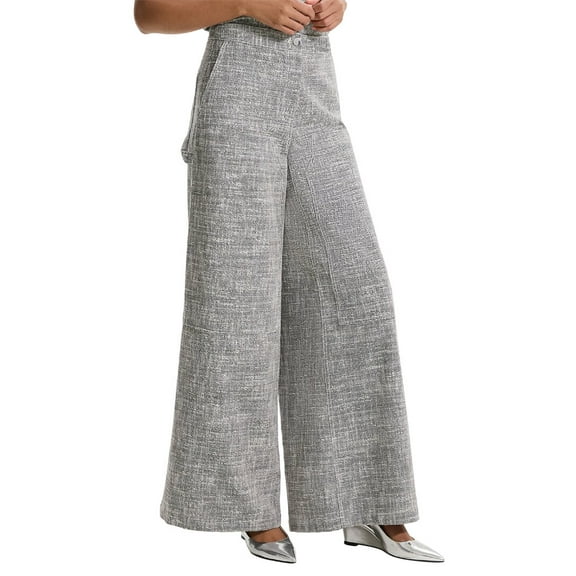 Theory womens  Canvas Tweed Wide Leg Pant, 0, Black