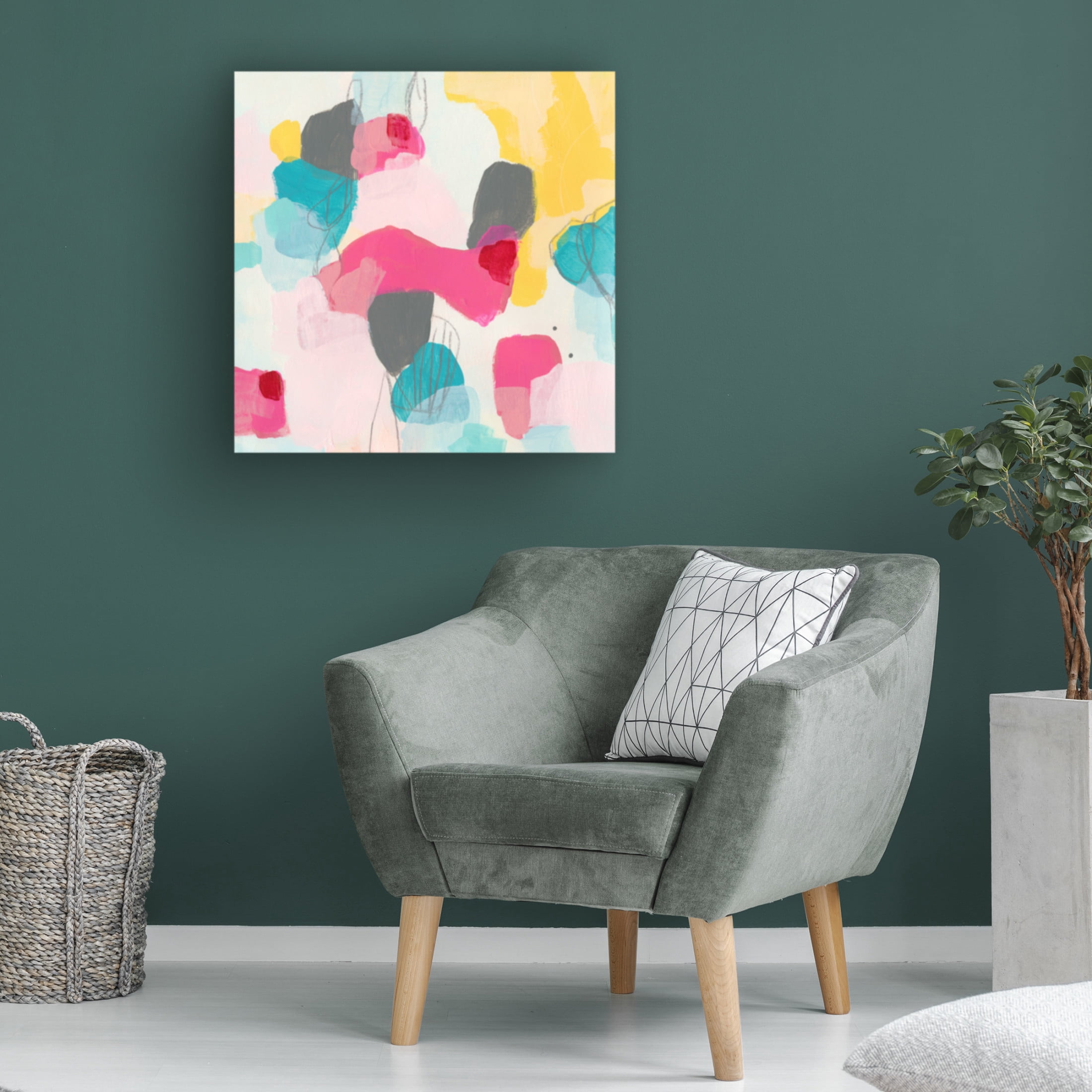 Canvas Wall Art - June Erica Vess 'Linear Reaction II' Wall Art for Living Room, Bedroom, or Office Décor by Trademark Fine Art - 14 x 14 Inches