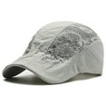 thumbnail image 5 of UDIYO Breathable Sun Hat Mesh Hole Chinese Style Dragon Print Peaked Cap for Outdoor, 5 of 8