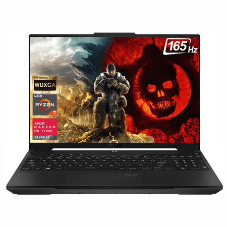ASUS TUF 2024 Premium Gaming Laptop, 16" FHD+ 165Hz, AMD Ryzen 7 7735HS, AMD Radeon RX 7700S, 64GB DDR5 RAM, 2TB SSD, RGB Backlit KB, Wi-Fi 6, W11P, Black
