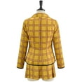 thumbnail image 4 of Clueless Cher Cloth Women's Yellow Plaid School Uniform Suit Jacket Shirt Vest Skirt Set Halloween Outfit, 4 of 8