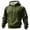 Green, variant on Men’s Pullover Hoodie with Camouflage Print Sleeves Adjustable Drawstring Hood and Front Kangaroo Pocket Casual Style Dark Blue L