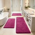 thumbnail image 6 of Dongrere Solid Color Bathroom Rug Set, 3-Piece Shaggy Fluffy Bath Mats, Non-Slip Area Rug for Bathroom Floor Tub Shower Decor, Red, 6 of 6