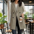 thumbnail image 2 of Womens Sleeveless Vest Blazer Lapel Collar Cardigan Open Front Blazer Jacket Double Breasted Long Coat Outerwear, 2 of 4
