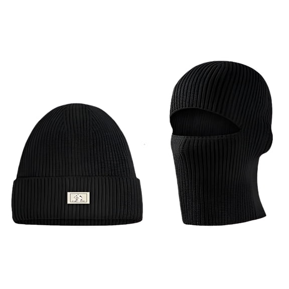 TELOLY 2In1 Mask Beanies Hat Men Winter Balaclava Hats Knitted Hats Fashion Full Face Ski Bonnet Tactical Cycling Earmuffs Cap Knitted