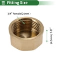 thumbnail image 2 of Accesorios de tubería de latón Unique Bargains 3/4" tapón de rosca interna hembra (engrosado octagonal) 0.57" 4 piezas, 2 of 7