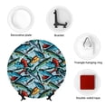 thumbnail image 4 of Daiia Colorful Fishing Baits Printed Pattern Ceramic Plate Dinner Plates Bone China Decorative Plates with Display Stand Art Ceramic Ornaments for Wall Hanging Decoration-10in, 4 of 6