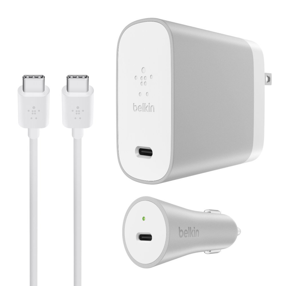Belkin USBC 45W Wall Power Adapter Car Charger USBC Charger 6' TypeC