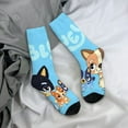 thumbnail image 5 of Silaia Bluey Print Adult Socks, Athletic Socks, Mens and Womens Crew Cushion Socks,Work Athletic Running Socks,Casual Breathable Socks, 5 of 6