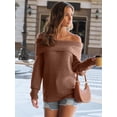 thumbnail image 3 of Womens Off The Shoulder Sweater Oversized Batwing Sleeve Loose Pullover Sweaters Tops, 3 of 13