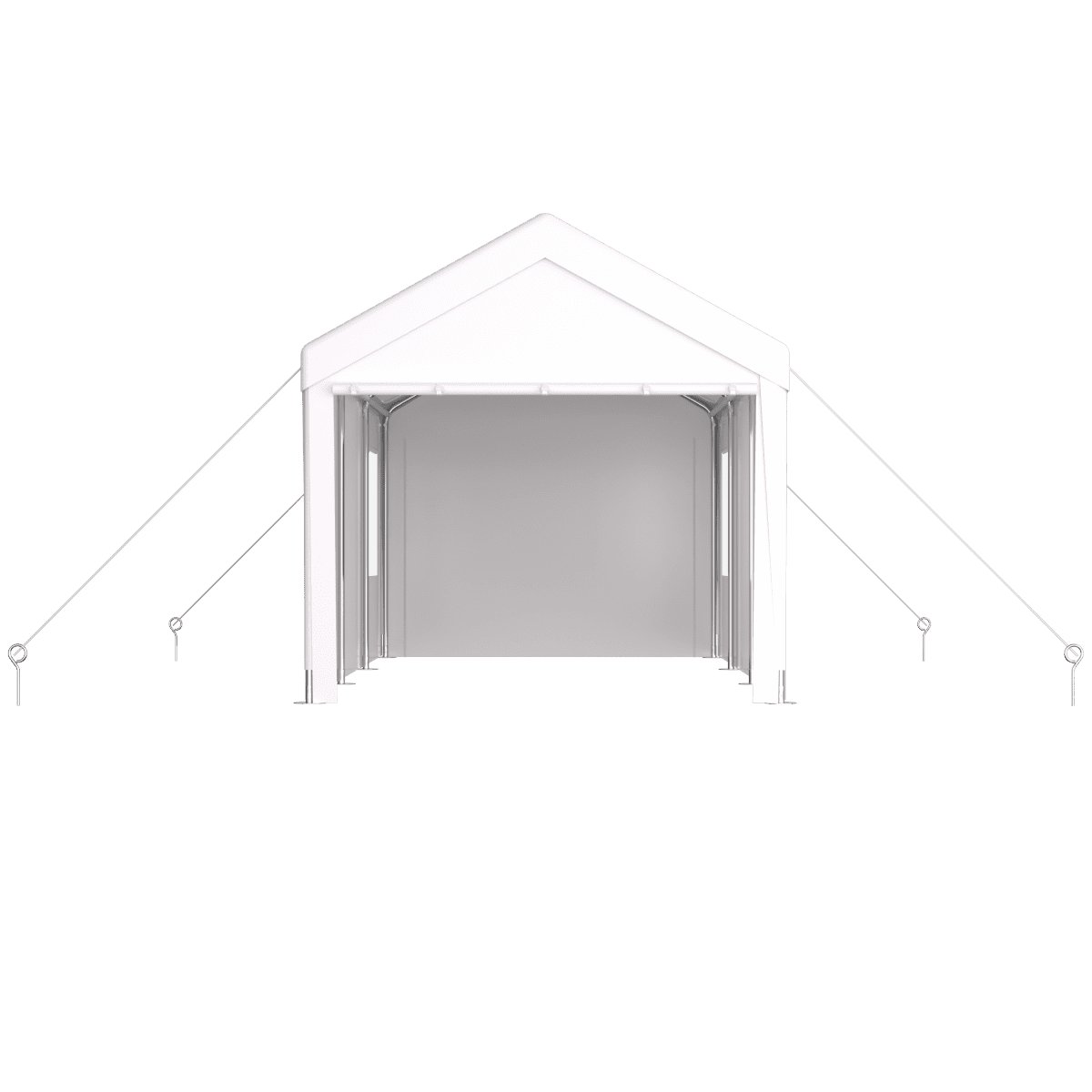 10' x 20' Heavy Duty Portable Carport Garage Canopy with 2 Roll-Up Doors &4 Ventilated Windows White for Car Truck Boat and Garden Tools