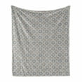 thumbnail image 1 of Abstract Soft Flannel Fleece Blanket, Demonstration of Continued Star Motifs Art Deco Inspired Elements Print, Cozy Plush for Indoor and Outdoor Use, 60" x 80", Taupe and Pale Blue, by Ambesonne, 1 of 5